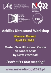  Achilles Ultrasound Workshop | Master Class Ultrasound Course on Foot & Ankle by Carlo Martinoli | April 23, 2022 | Warszawa